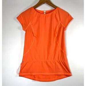 Lucy Performance Top Womens XS Orange Drawcord Waist Athletic Outdoor Yoga